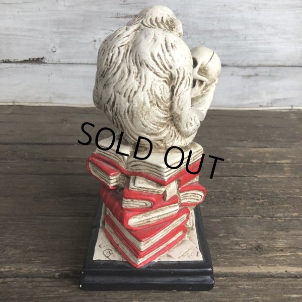 画像3: ※ご来店引き取り限定SALE※ Vintage Darwin Monkey On Books w/ Skull Chalkware Statue (S486) (3)