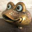 画像6: Vintage Ceramic Frog Bank Hippie Flower Power Psychedelic Gold (S489) (6)