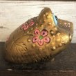 画像3: Vintage Ceramic Frog Bank Hippie Flower Power Psychedelic Gold (S489) (3)