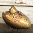 画像5: Vintage Ceramic Frog Bank Hippie Flower Power Psychedelic Gold (S489) (5)