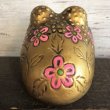 画像4: Vintage Ceramic Frog Bank Hippie Flower Power Psychedelic Gold (S489) (4)