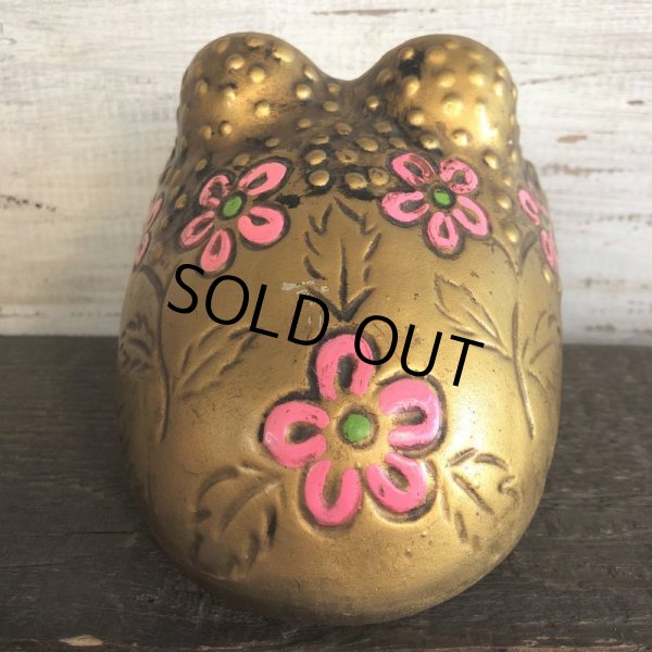 画像4: Vintage Ceramic Frog Bank Hippie Flower Power Psychedelic Gold (S489) (4)