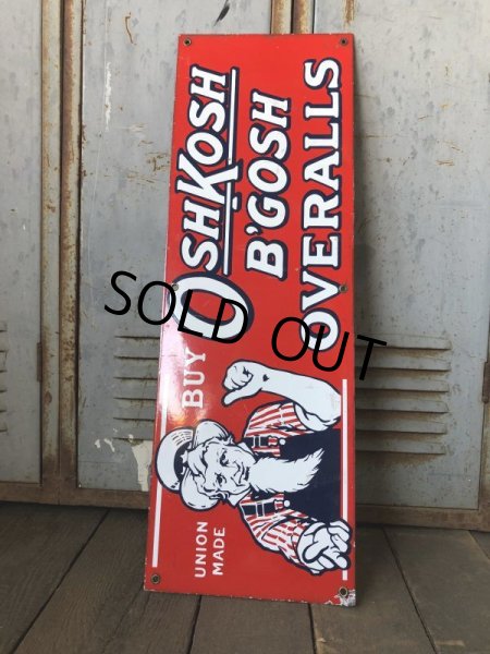 画像5: Vintage OshKosh B'Gosh Overalls Uncle Sam Porcelain Sign (S513) (5)