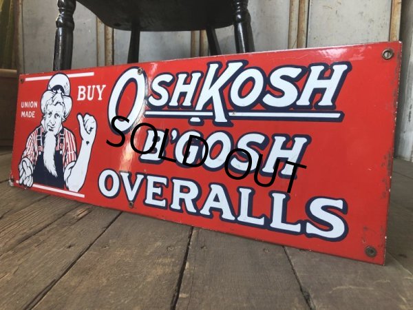 画像2: Vintage OshKosh B'Gosh Overalls Uncle Sam Porcelain Sign (S513) (2)