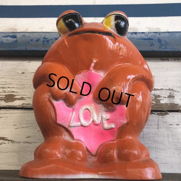 画像6: Vintage Psychedelic Hippie Frog Piggy Bank LOVE (S516) (6)