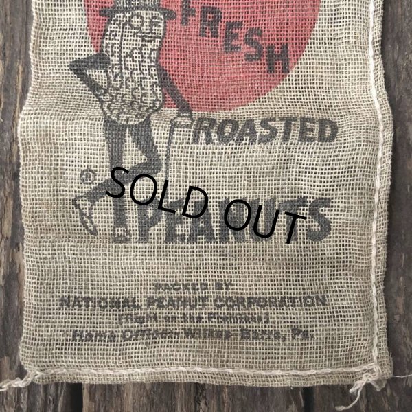 画像4: Vintage Planters Mr. Peanut Burlap Bag ROASTED PEANUTS 1LB (S538) (4)