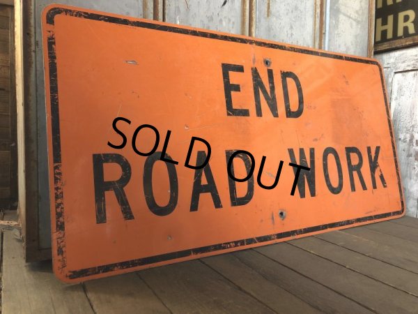 画像4: Vintage Road Sign END ROAD WORK (S576)  (4)