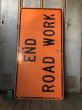 画像1: Vintage Road Sign END ROAD WORK (S576)  (1)