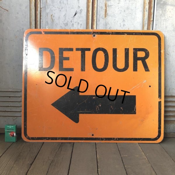 画像1: Vintage Road Sign DETOUR ← (S572)  (1)