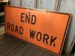 画像5: Vintage Road Sign END ROAD WORK (S576)  (5)