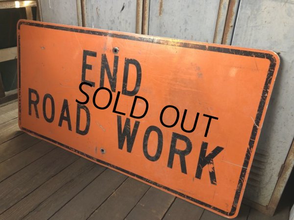 画像5: Vintage Road Sign END ROAD WORK (S576)  (5)