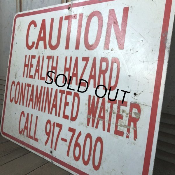画像3: Vintage Sign CAUTION HEALTH HAZARD CONTAMINATED WATER (S571)  (3)