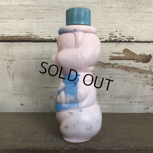 画像4: Vintage Soaky Bobble Bath bottle Little Pig Blue (S588) (4)