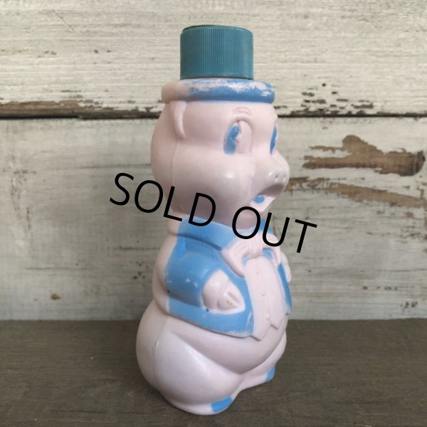 画像2: Vintage Soaky Bobble Bath bottle Little Pig Blue (S588) (2)