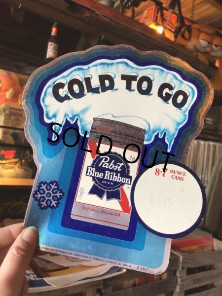 画像5: Vintage Pabst Card Sign COLD TO GO (S595) (5)