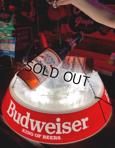 画像2: Vintage Budweiser Pool Bar Ceiling Hanging Lamp Sign (S604) (2)