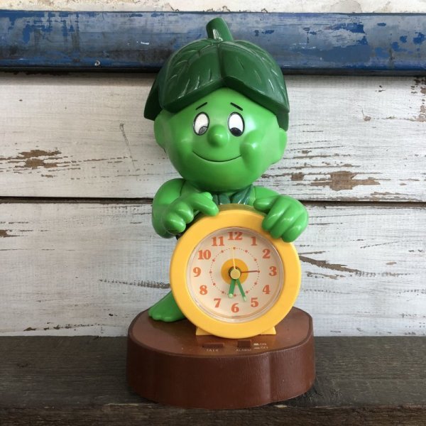 画像1: 80s Vintage Little Green Sprout Talking Alarm Clock (S680) (1)