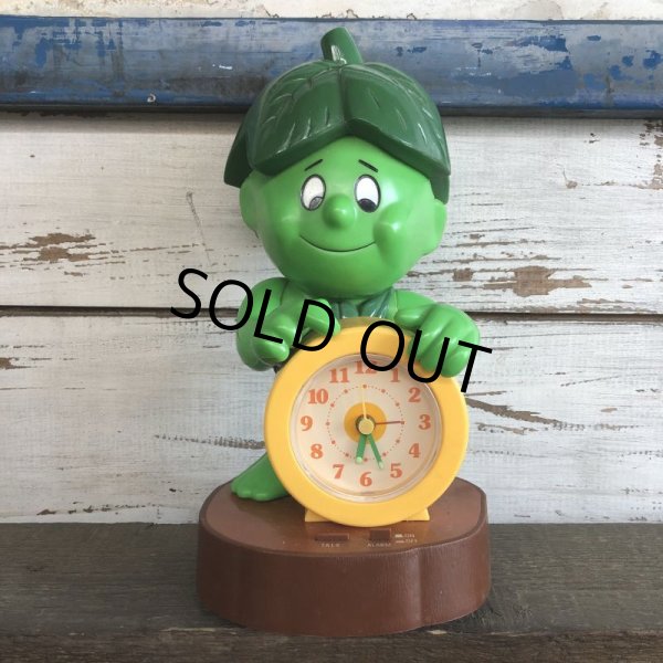 画像1: 80s Vintage Little Green Sprout Talking Alarm Clock (S680) (1)