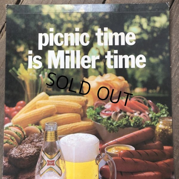 画像3: Vintage Cardboard Sign Miller Beer picnic time is Miller time (S712) (3)
