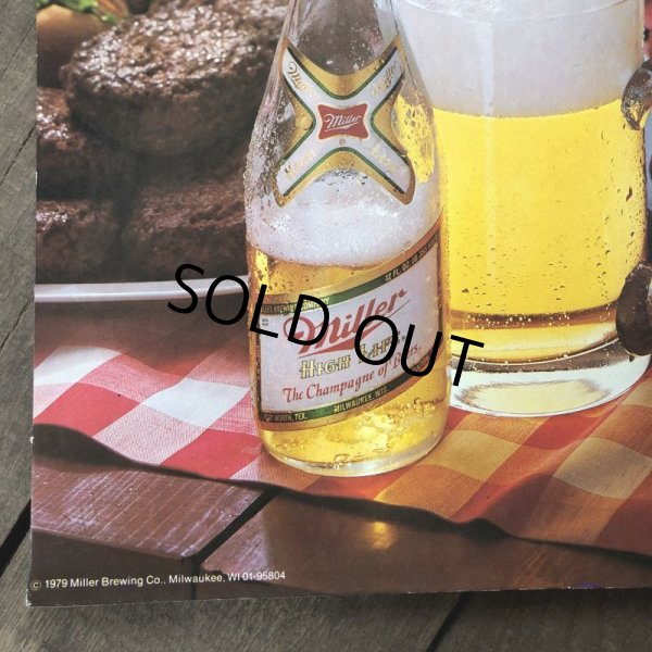 画像2: Vintage Cardboard Sign Miller Beer picnic time is Miller time (S712) (2)