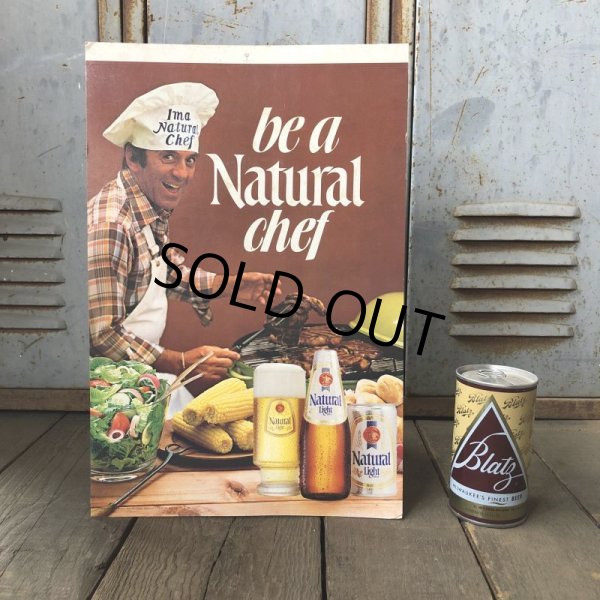 画像1: Vintage Cardboard Sign Natural Light Beer be a Natural chef (S714) (1)