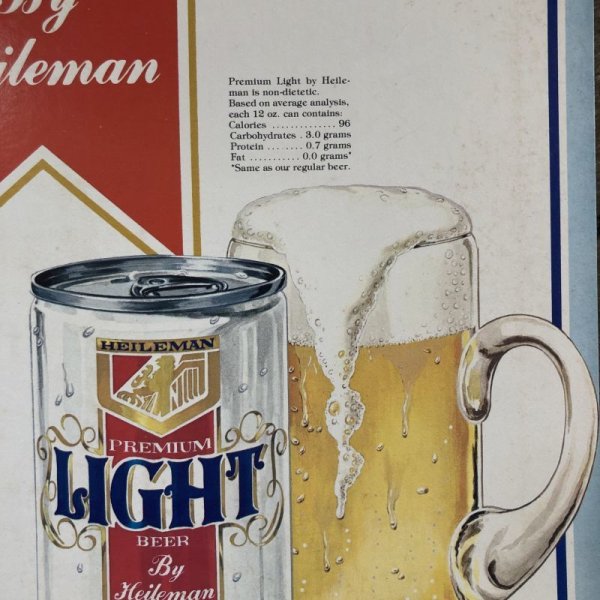 画像3: Vintage Cardboard Sign Heilman Light Beer (S727) (3)