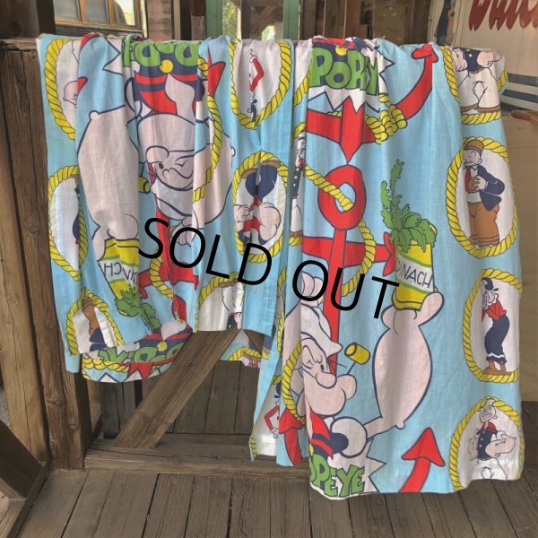 画像1: 80s Vintage Popeye Curtain Set (S736)  (1)