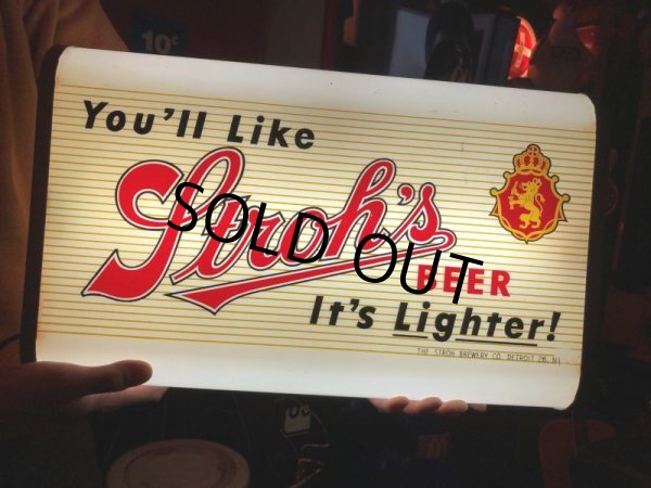 画像1: Vintage Stroh's Beer Double Sided Lighted Sign (S739) (1)