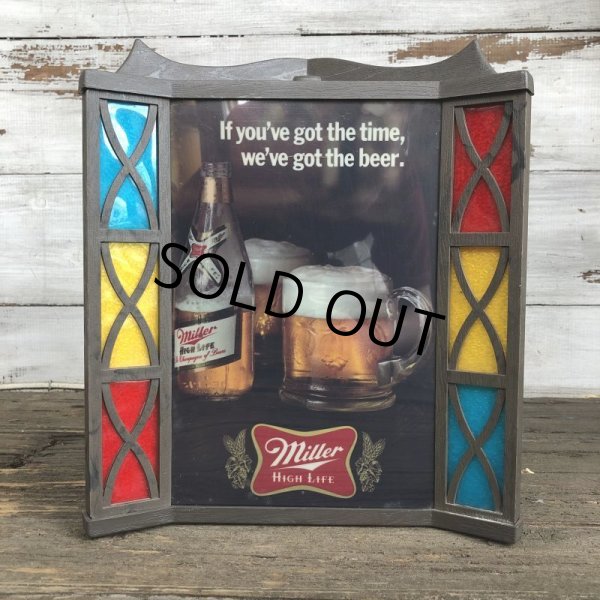 画像2: Vintage Miller Beer Lighted Stained Glass Sign (S738) (2)