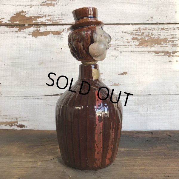 画像2: Vintage Drunken Man Whiskey Decanter Bottle (S749) (2)