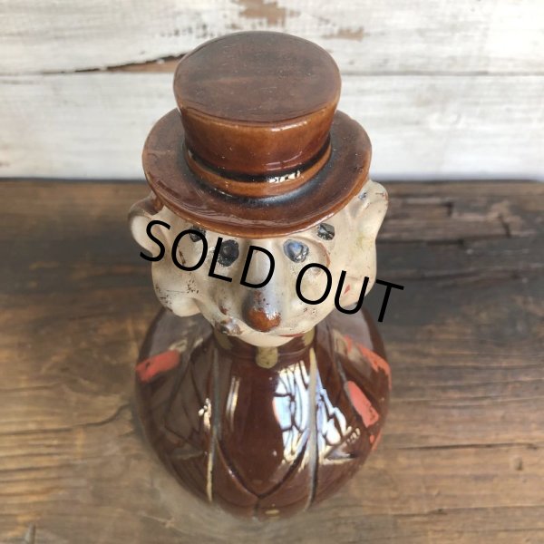 画像5: Vintage Drunken Man Whiskey Decanter Bottle (S749) (5)