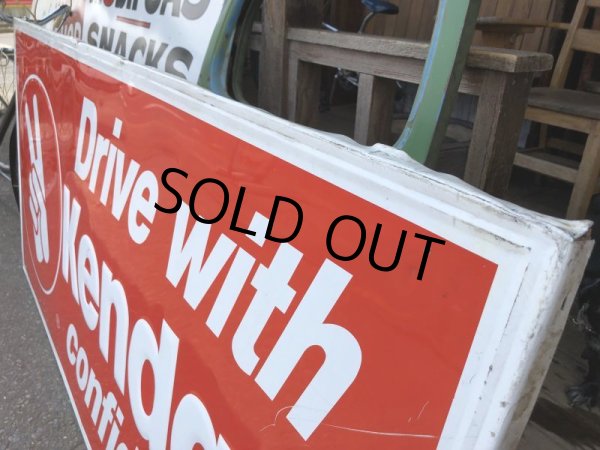 画像3: 70s Vintage KENDALL DRIVE WITH KENDALL CONFIDENCE Metal Sign (S763) (3)