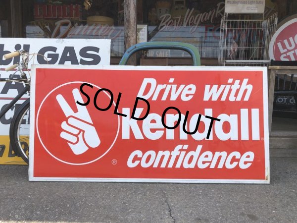 画像2: 70s Vintage KENDALL DRIVE WITH KENDALL CONFIDENCE Metal Sign (S763) (2)