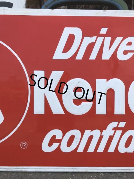 画像5: 70s Vintage KENDALL DRIVE WITH KENDALL CONFIDENCE Metal Sign (S763) (5)