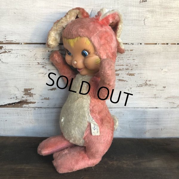 画像2: Vintage Gund Rubber Face Doll Pink Bunny (S793) (2)