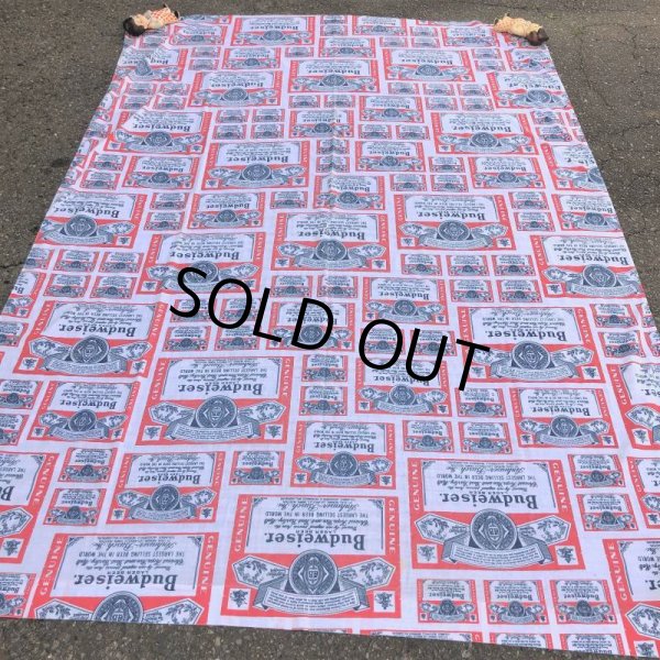 画像4: Vintage Fabric Budweiser Twin Flat (S765)  (4)