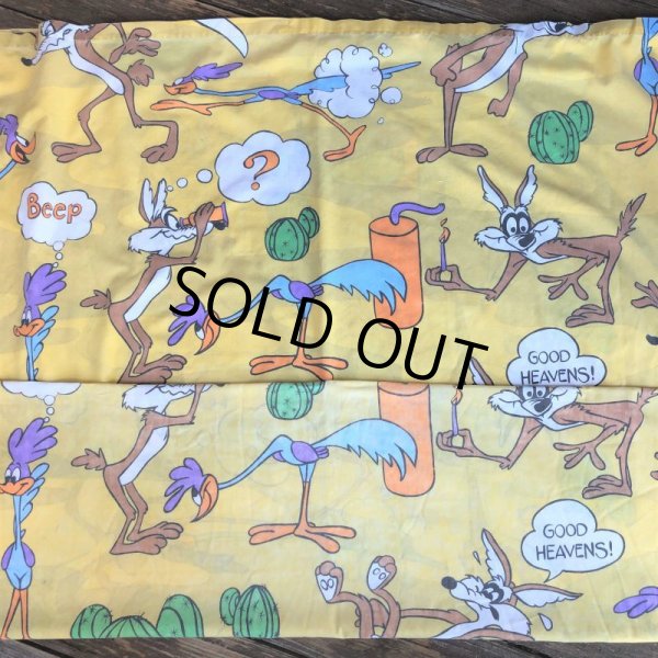 画像6: 70s Vintage Fabric Twin Flat  Road Runner & Wile E. Coyote (S815) (6)