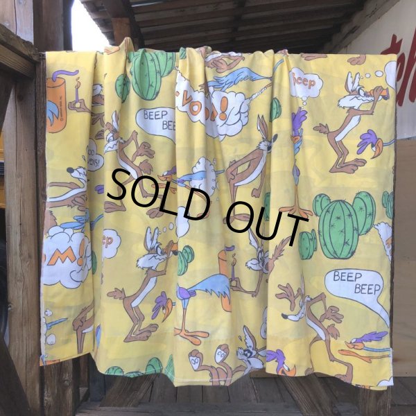 画像8: 70s Vintage Fabric Twin Flat  Road Runner & Wile E. Coyote (S815) (8)