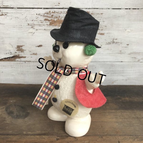 画像2: 70s Vintage FROSTY the SNOWMAN Piggy Bank (S828) (2)
