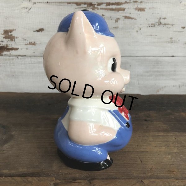 画像4: Vintage Ceramic Piggy Bank Blue (S823) (4)