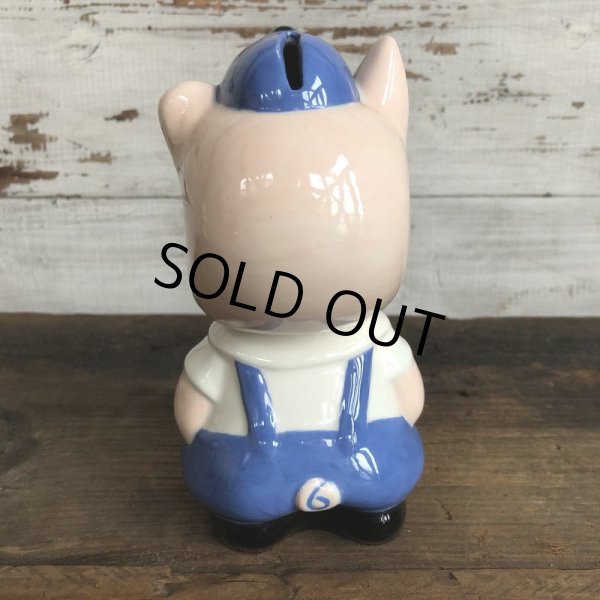 画像3: Vintage Ceramic Piggy Bank Blue (S823) (3)