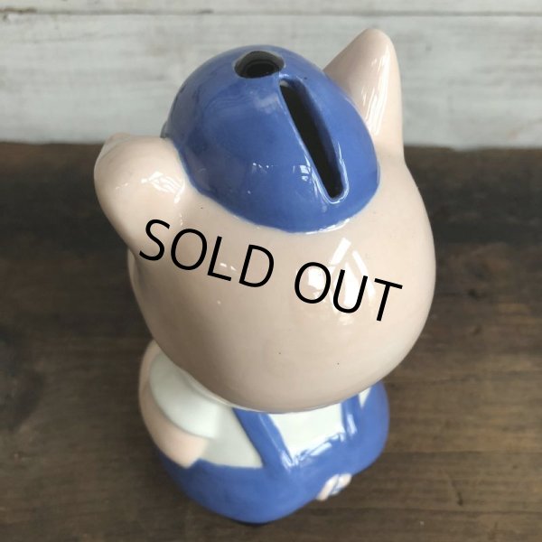 画像5: Vintage Ceramic Piggy Bank Blue (S823) (5)