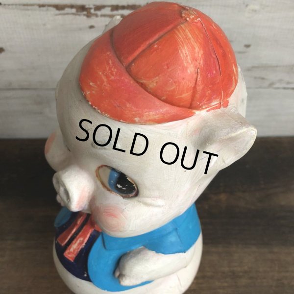画像8: Vintage Piggy Bank Red Ribbon (S822) (8)
