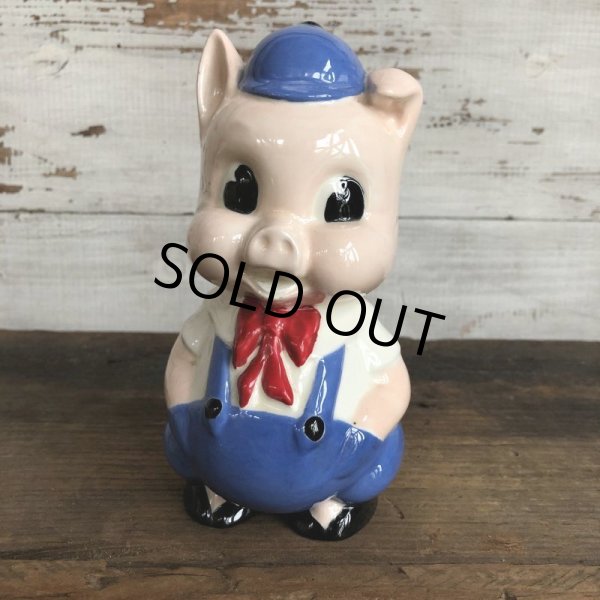 画像1: Vintage Ceramic Piggy Bank Blue (S823) (1)