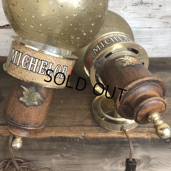 画像7: Vintage Michelob Beer Lighted Sconce Wall Lamp Set (S829) (7)