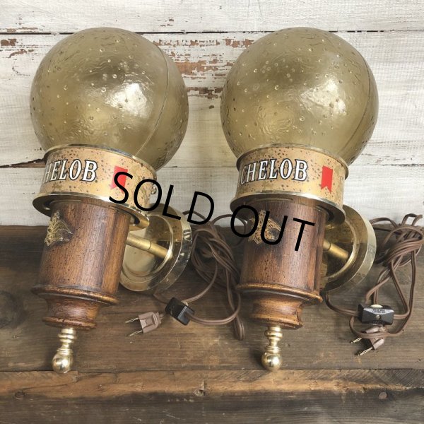 画像4: Vintage Michelob Beer Lighted Sconce Wall Lamp Set (S829) (4)