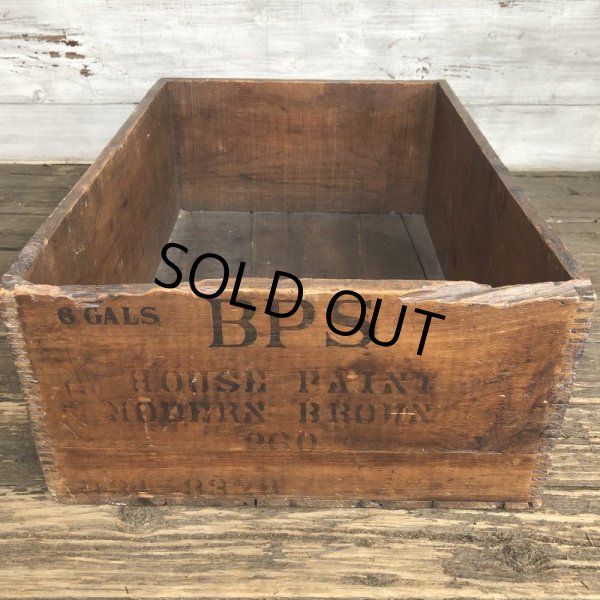 画像5: Vtg Antique BPS PAINTS Dovetail Wooden Crate Box (S822) (5)