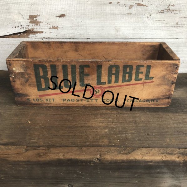 画像1: Vintage Wooden Box BLUE LABEL (S823) (1)