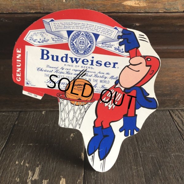 画像1: 70s Vintage Budweiser Bud Man Mighty Malt Sticker Decal (S841） (1)