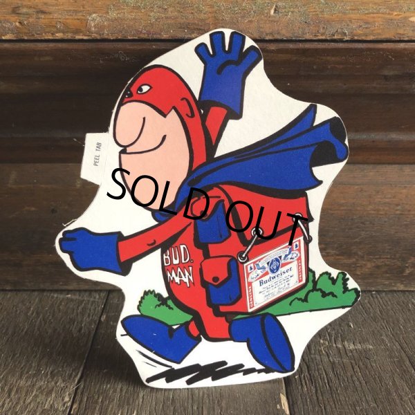 画像1: 70s Vintage Budweiser Bud Man Mighty Malt Sticker Decal (S857） (1)